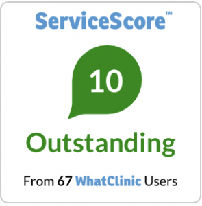 Whatclinic outstanding service score for Austin Brewer Facial Aesthetics clinic in Bournemouth & Poole